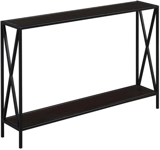 Convenience Concepts Tucson Console Table 47.25" - Modern Sofa Table with Storage Shelf, Entryway Hall Table for Living Room, Espresso/Black