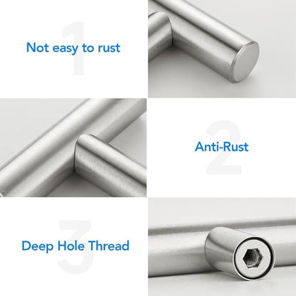 Brushed Nickel Cabinet Handles 7-1/2 Inch Hole Spacing Stainless Steel Drawer Pulls for Cabinets, Dresser, Bathroom 5 Pack