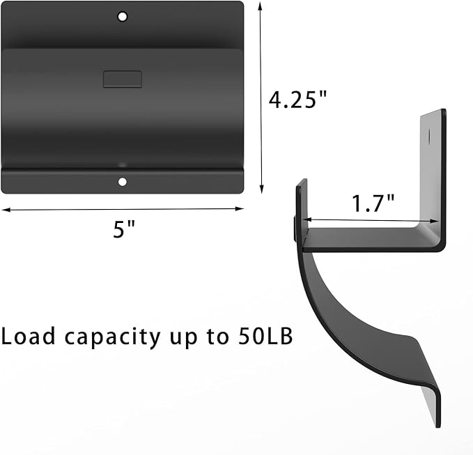 Heavy-Duty Ladder Hanger-Wall Mount Ladder Hooks for Storage-Wheelbarrow Hangers for Garage Wall-2 Pack