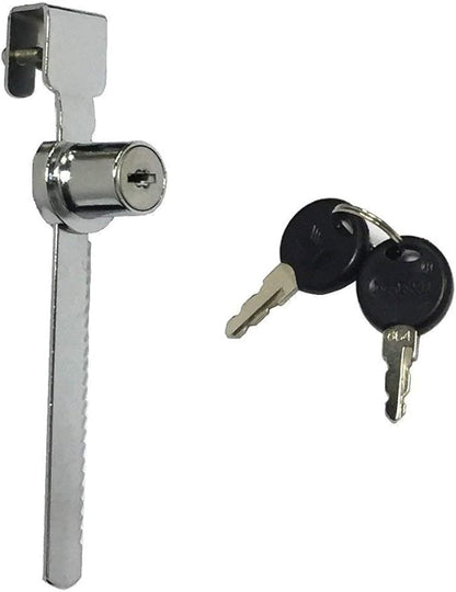 Sliding Glass Door Ratchet Lock with Chrome Finish, Keyed Alike Showcase Display - 2 Pack