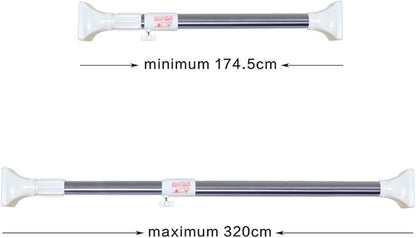 BAOYOUNI Expandable Shower Curtain Rod Straight Clothes Drying Rod Rail Adjustable Heavy Duty Closet Hanging Bar for Bathroom Wardrobe Kitchen Balcony (Ivory, 90-125 Inches)