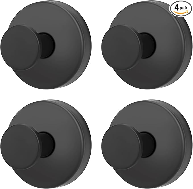Suction Cup Hooks for Shower, Bathroom,Glass Windows,Tile – Towel, Loofah, No-Drill Wreath Hanger for Front Door Waterproof Hook Hold,Black 4packs