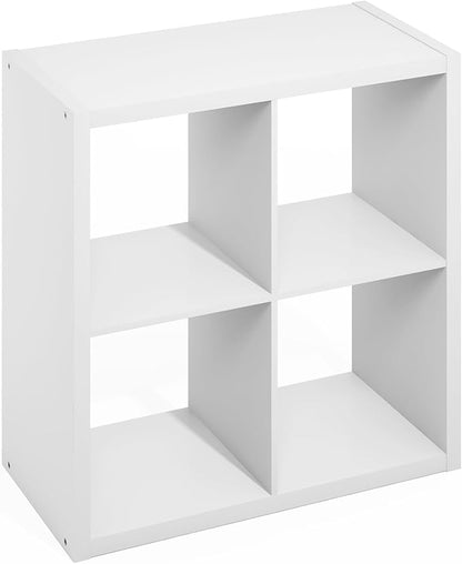 Furinno HERMITE Kitchen Island, 4-Cube Coffee Bar, Extra Thick Kitchen Storage, Bakers Rack, for Pantry Organizers and Storage, Kitchen Organization, White