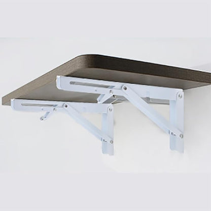 White Folding Shelf Brackets Max. Load 220 lb, Heavy Duty DIY Wall Mounted Shelf Bracket Space Saving for Table Work Bench (10 INCH-2PCS)