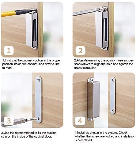 Mousike Cabinet Magnets 30lb Stainless Steel Magnetic Door Catch with Strong Magnetic for Kitchen Cupboard Wardrobe Closet Cabinet Door Drawer Latch