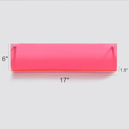 ROYALITA 2-Pack Acrylic Magazine Holder Brochure Holder, 17" Record Holder Magazine Rack, Fashion Hanging Bookshelf Literature Storage Rack for Waiting Room, Living Room, Office, Pink 17 Inch