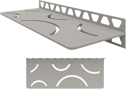 Schluter Rectangular Shelf for Tiled Walls - 4mm Thick, Curve Design, Aluminum Material, Stone Grey Finish - SWS1D6TSSG