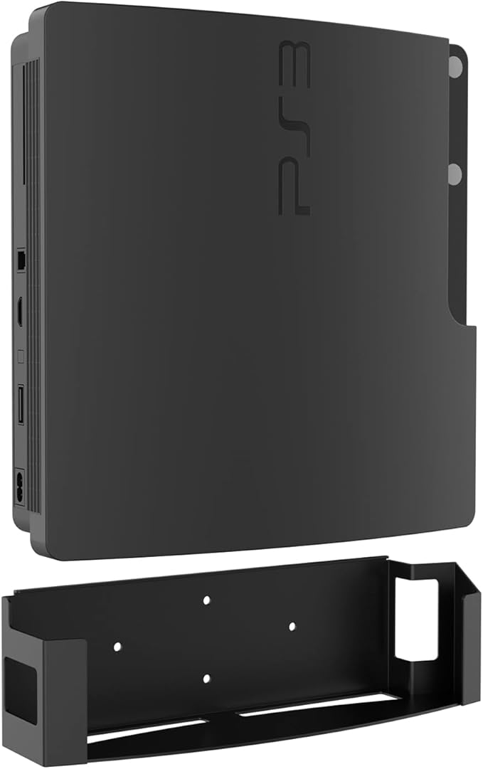 Monzlteck Wall Mount for PS3 Slim,Steel Mount Wall Holder Bracket for PlayStation 3(CECH 2000-2500),Space Saving,wp3-s