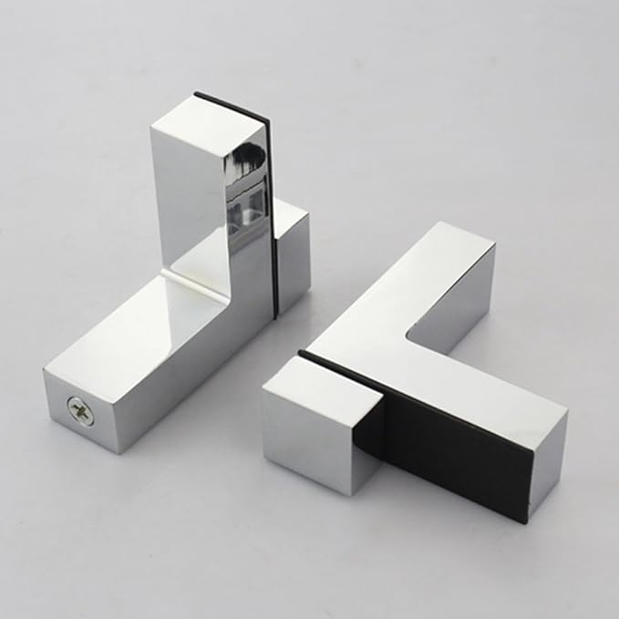 Staircase Glass Clamp Stair Brackets Holder Flat 2 Pcs or One Pair, Polished Chrome