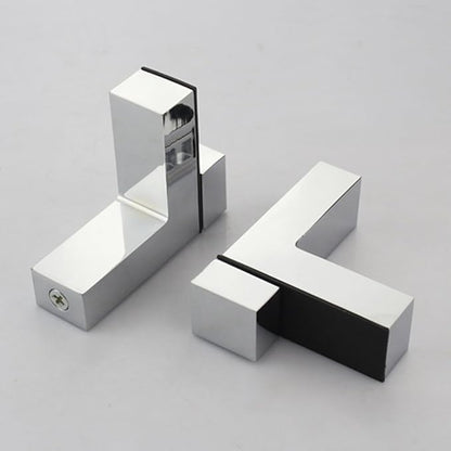 Staircase Glass Clamp Stair Brackets Holder Flat 2 Pcs or One Pair, Polished Chrome