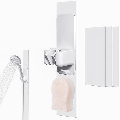 Modular Magnetic Handheld Shower Head Holder, 5-Section Customizable Sliding Rail with Tool-Free Adhesive Installation, Adjustable Height and Angle for Shower Chairs, Kids, Pets, Elderly, RV, Bathtub