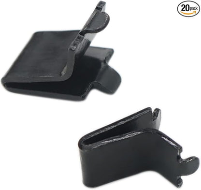 Adjustable Steel Pilaster Shelf Clip Support, Shelving Bracket Clips for Metal and Wood Shelves (20, Black)