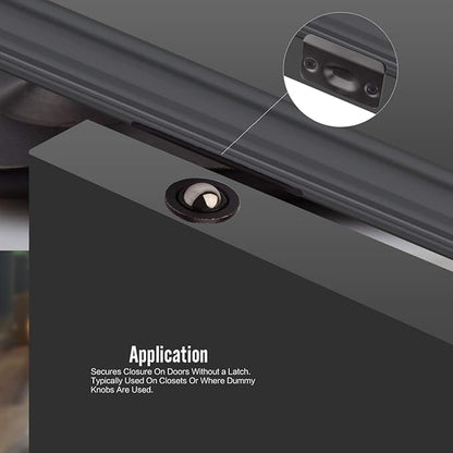 HOMOTEK 8 Pack Drive in Ball Catch with Strike Plate for Closet Doors, Oil Rubbed Bronze, 13/16 Inch x 1-1/8 Inchs,Die-cast, Adjustable Tension Ball