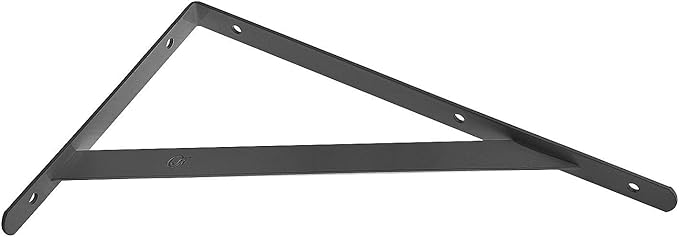 Acrux7 Black Shelf Brackets 8 x 5 Inch, 4 Pack Heavy Duty L Brackets for Floating Shelves - Metal Support Angle Brackets