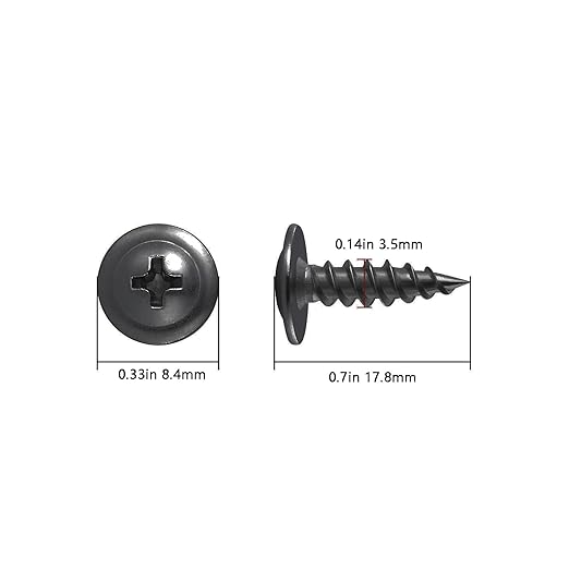 Wensilon（500 pcs）#6×5/8" Phillips Truss Head Wood Screws Black Galvanizing Quick Metal Self Tapping.