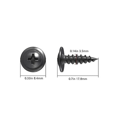 Wensilon（500 pcs）#6×5/8" Phillips Truss Head Wood Screws Black Galvanizing Quick Metal Self Tapping.