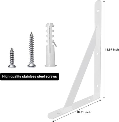 Shelf Brackets 14 Inch x 10 Inch, Heavy Duty Shelf Brackets 4 6 8 10 12 14 16 20 Inch, Metal Brackets Heavy Duty for Wall Mount Shelves