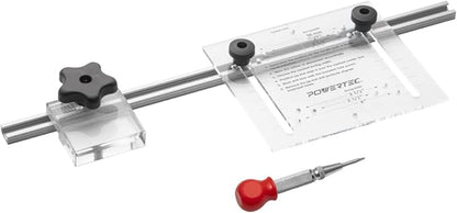 POWERTEC Cabinet Hardware Jig w/Center Punch, T Track & Stop Block, Drawer Jig for Installing Pulls, Knobs, Handle on Cabinet & Drawer, Woodworking Tools for Cabinet Handles Installation (71376)