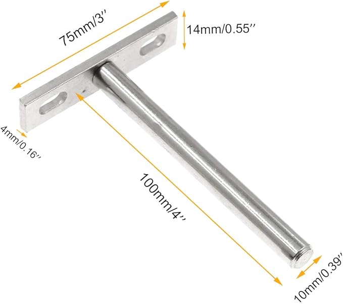 Luomorgo 4 Pcs 4 Inch Floating Shelf Bracket Blind Shelf Bracket Hidden Brackets for Floating Wood Shelves - Screws and Wall Plugs Included