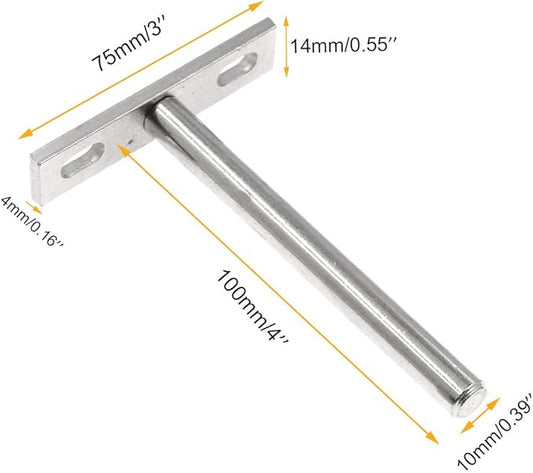 Luomorgo 4 Pcs 4 Inch Floating Shelf Bracket Blind Shelf Bracket Hidden Brackets for Floating Wood Shelves - Screws and Wall Plugs Included