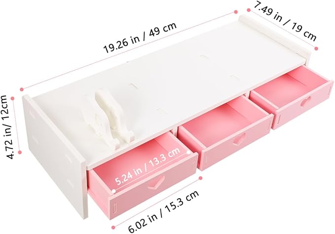 1pc Monitor Stand Monitor Table Monitor Decoration Screen Enhancement Organizer Desk Stand Stand for Desktop Monitor Riser with Organizer Conputer PVC Pink