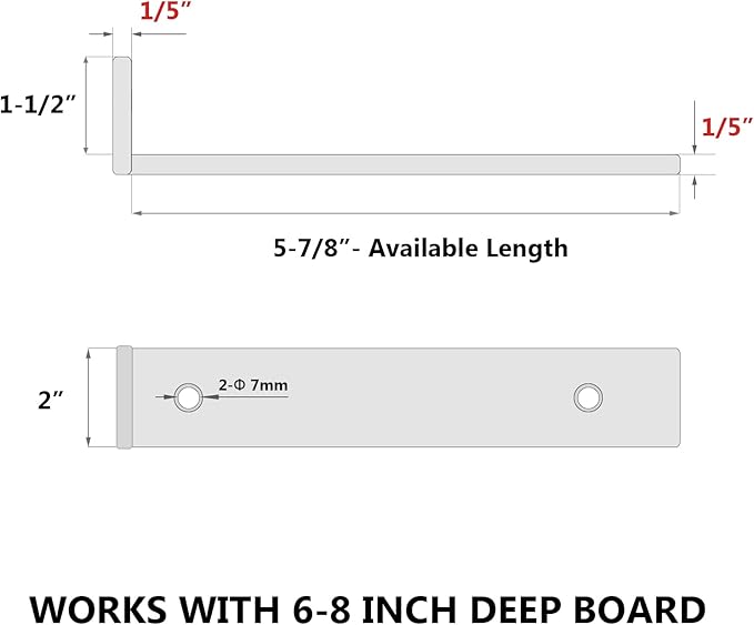 6-Pack 6 Inch Floating Shelf Brackets, Heavy Duty Hidden Shelves Bracket for Small Shelf, Kitchen Shelf, Nursery Shelf, Black Powder Coated Steel