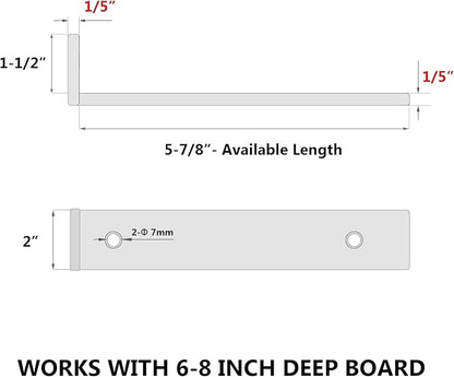 8-Pack 6 Inch Floating Shelf Brackets, Heavy Duty Hidden Shelves Bracket for Small Shelf, Kitchen Shelf, Nursery Shelf, Black Powder Coated Steel