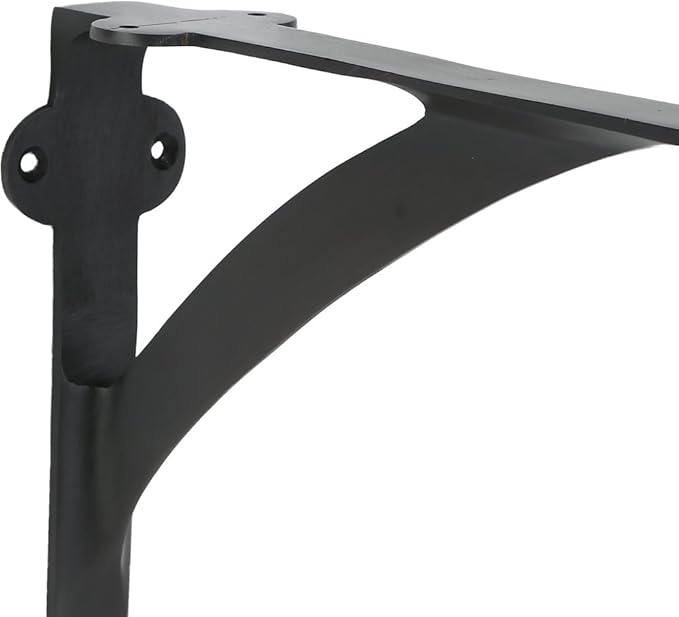 Set of 2 Shelf Brackets for 8", 10", 12" Shelves - Oil Rubbed Bronze Finish - 9.88" X 7.38" Heavy Duty Brass L Brackets for Wall Shelves Hardware Included,