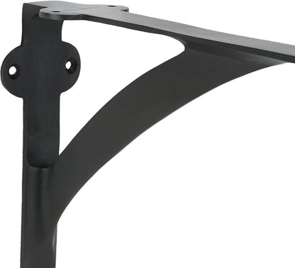 Set of 2 Shelf Brackets for 8", 10", 12" Shelves - Oil Rubbed Bronze Finish - 9.88" X 7.38" Heavy Duty Brass L Brackets for Wall Shelves Hardware Included,