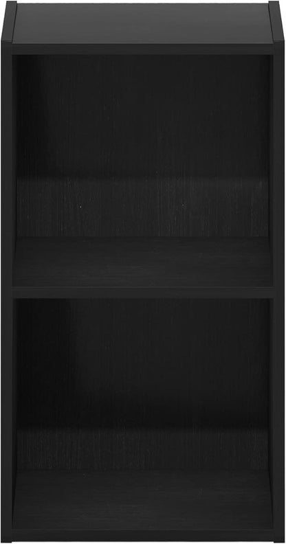 Furinno PASIR Book Shelf, 2-Tier Modern Bookshelf, Open Shelves Bookcase 9 x 12 x 21, for Living Room, Bedroom, Home Office, Blackwood