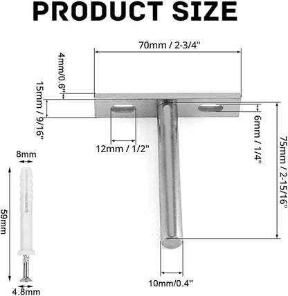 Floating Shelf Bracket Hidden Shelf Supports Brackets 4PCS Heavy Duty Concealed Blind Shelf Support Wall Mounted Brackets with Mounting Screws for Floating Wood Shelves (3 inch)
