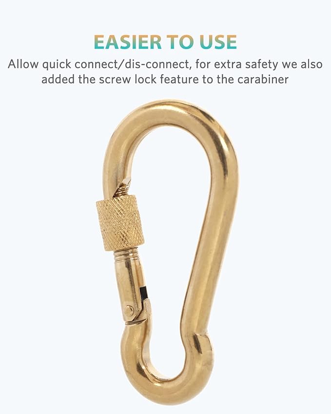 Carabiner Clips, 316 Stainless Steel Carabiner Clip, Heavy Duty Carabiner Hooks, Keychain Carabiners, Multi-Purpose Spring Snap Hook for Dog Leash, Outdoor Camping, Swing, Hammock
