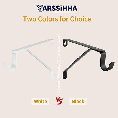 Yarssihha 4 Pack Adjustable Closet Rod Bracket, Wall Mounted Closet Shelf Bracket, White Closet Rod Support Bracket with Screws
