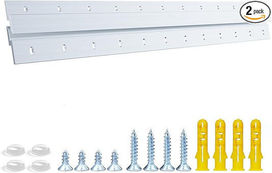 French Cleat Heavy Duty, Aluminum French Cleat, Headboard Wall Mounting Brackets with Screws, Heavy Mirror Mounting Hardware (24 Inch-1 Pair, Support 160 lbs)