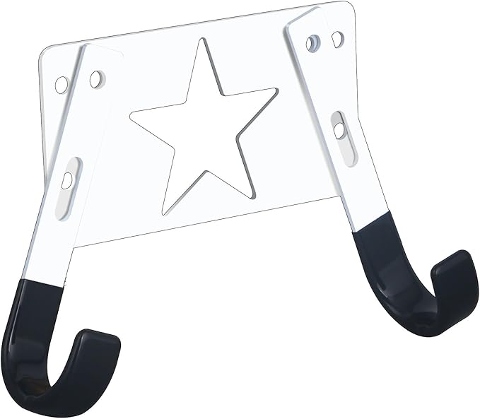 Ironing Board Holder Wall Mount,with Adjustable Hooks， Ironing Board Hanger for T or Y Leg, Laundry Room Wall Hook for Iron Board Holder White