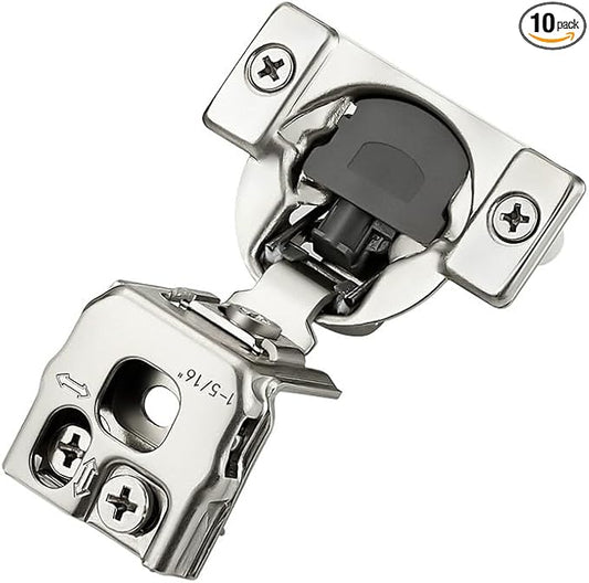 Ravinte 10 Pack 5 Pairs 1-5/16 inch Overlay Soft Close Hinges for Kitchen Cabinet Hinges Satin Nickel Hidden Hinges Stainless Steel Concealed Hinge self Closing