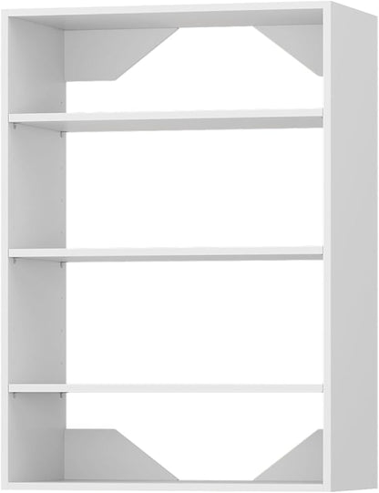 ROOMTEC 25.5" Shelf Short Tower Closet Unit, Modular Closet System with Shelf, Wardrobe Organizer for Bedroom or Walk-in Closet, Wall Mounted, Customizable Clothes Storage Unit, White
