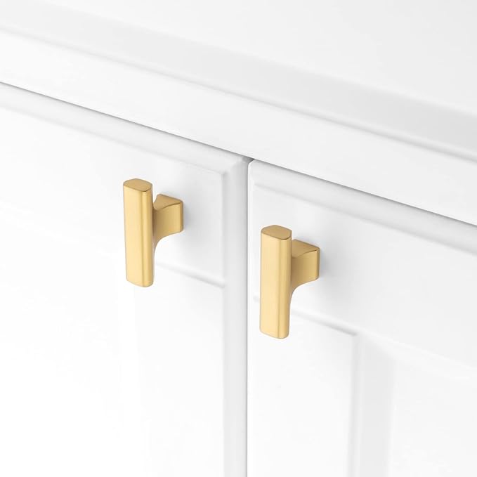 KOOFIZO 20-Pack Cabinet Knob - Brushed Gold Pull Handle (50mm / 2 Inch), K20 Solid Hardware for Kitchen Cupboard Door, Bedroom Dresser Drawer, Bathroom Wardrobe
