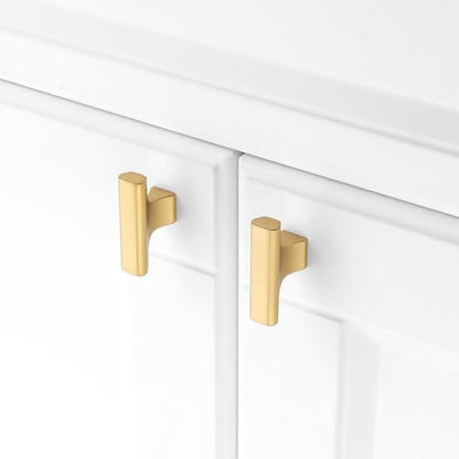 KOOFIZO 20-Pack Cabinet Knob - Brushed Gold Pull Handle (50mm / 2 Inch), K20 Solid Hardware for Kitchen Cupboard Door, Bedroom Dresser Drawer, Bathroom Wardrobe