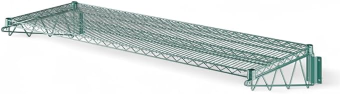 18" x 60" Green Wall-Mounted Wire Shelf with Epoxy Coating, Heavy-Duty Steel Storage Rack, NSF Certified, Easy Installation, Open Wire Design for Kitchen, Garage, or Utility Storage