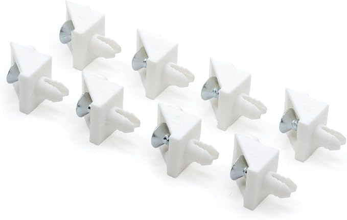 ReplacementScrews White Shelf Support Pins Compatible with IKEA Part 101558 (Pax, KOMPLEMENT) (Pack of 8)