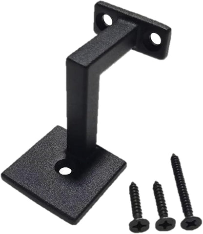 Square Handrail Brackets for Staircase Stair Railing Brackets with Screws (1, Textured Black)