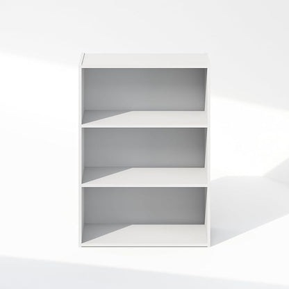 Furinno Reed Closet Organizers and Storage, 3-Tier Reversible Closet Shelves, Closet Organization Shelf, 9.7 x 23.7 x 31.5, for Bedroom, Closet, Plain White