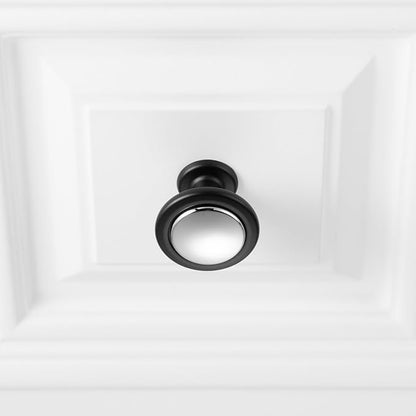 KOOFIZO 10 Pack Chrome and Black Kitchen Cabinet Knobs Polished Chrome and Black Drawer Knobs 1960 Round Single Hole Cabinet Pulls for Cabinets Drawers Dresser Cupboard Bedroom Bathroom