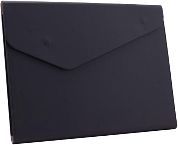 Enyuwlcm PU Leather A4 File Folder Document Holder Waterproof Portfolio Envelope Folder Case with Invisible Magnetic Closure Black