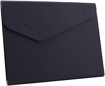 Enyuwlcm PU Leather A4 File Folder Document Holder Waterproof Portfolio Envelope Folder Case with Invisible Magnetic Closure Black