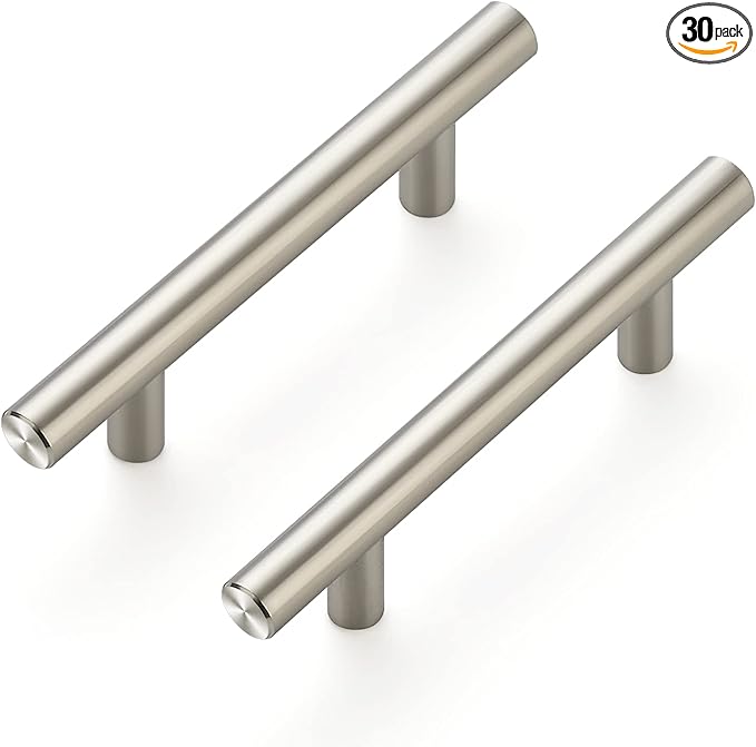 Ravinte 30 Pack 5'' Cabinet Pulls Brushed Nickel Stainless Steel Kitchen Drawer Pulls Cabinet Handles 3" Hole Center