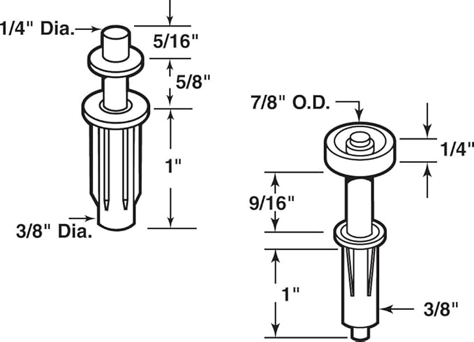 Prime-Line N 7266 Bi-Fold Door Top Pivot and Guide Wheel (2 Pack), Mill