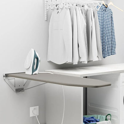 39"x12" Wall-Mounted Ironing Board Foldable Clothes Ironing Table Pull-Out Stow Away Ironing Board Retractable Small Ironing Board Ironing Storage Station Door Hanging Laundry for Home Apartment