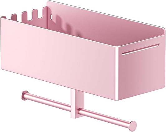 Dog Leash Holder for Wall, Dog Leash Hooks, Pet Stuff Organizer with Shelf Storage, Metal Key Holder, Leash Hangers Organizer Rack for Pet Collar, Toys, Treats, Poop Bag (Rose Gold)